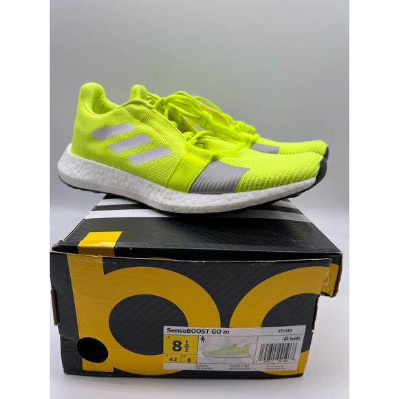 adidas Other - adidas Men's Senseboost GO Running Shoes Neon/Yellow Sneakers EF1580 Size 8.5